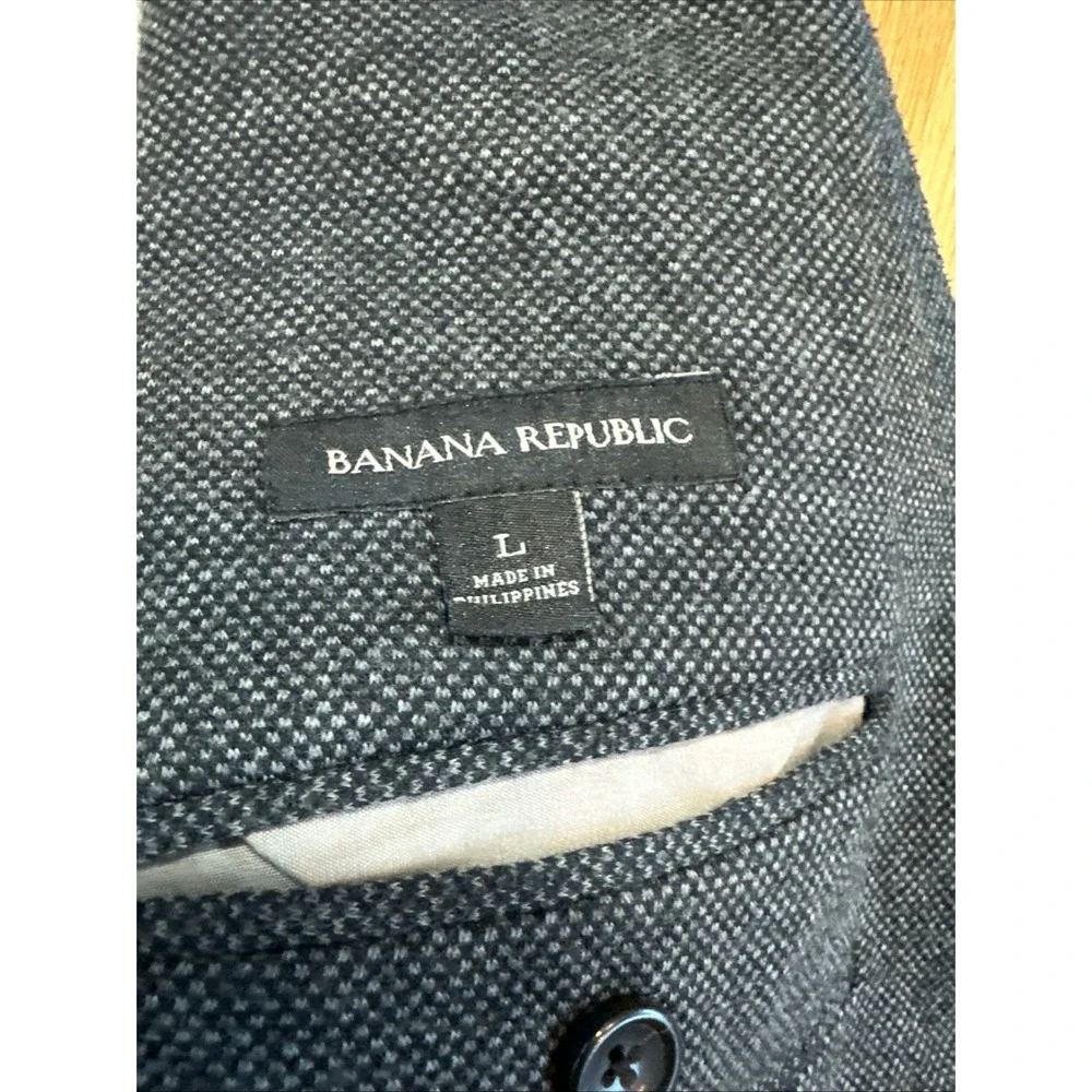 Banana Republic Deconstructed Patch Pocket Herringbone Wool Jacket Size L‎